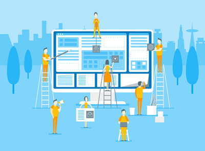 網(wǎng)頁開發(fā)者, 海報(bào)上的矢量插圖